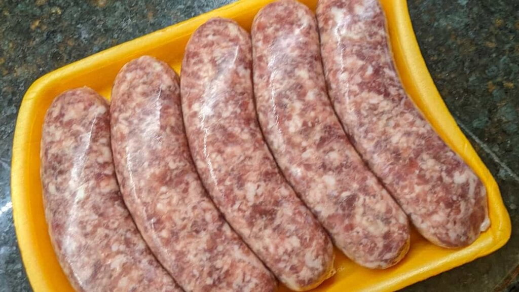 unpackaging johnsonville brats for the grill