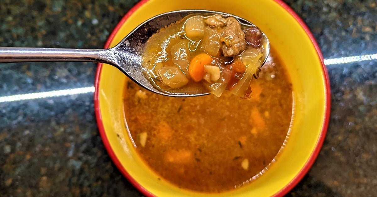 Vegetable Beef Soup in Pressure Cooker