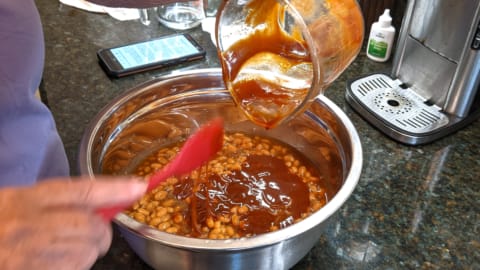 What to add to baked beans from a can like condiments