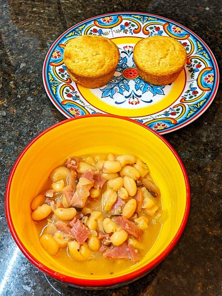 what goes with cornbread muffins are ham and beans