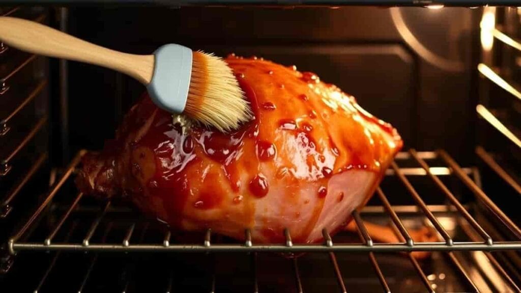 when do you put ham glaze on is 1 hour after start cooking